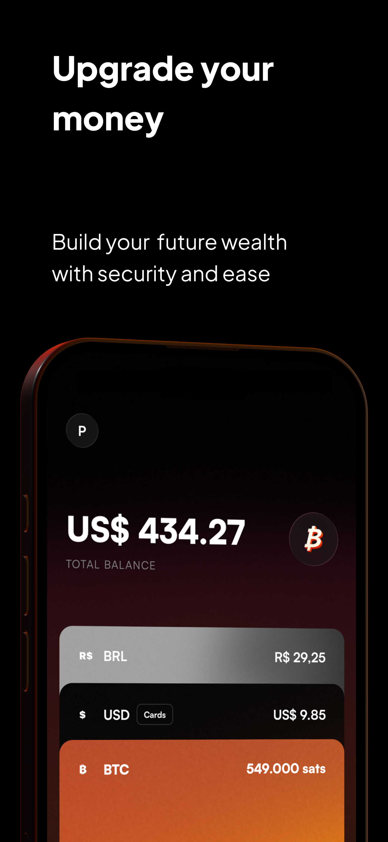 planB mobile app showing self-custodial Bitcoin wallet interface