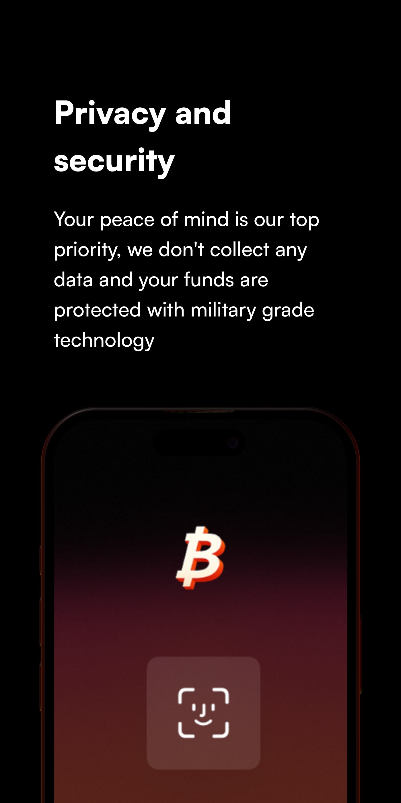 Biometric security with Face ID protecting your planB wallet