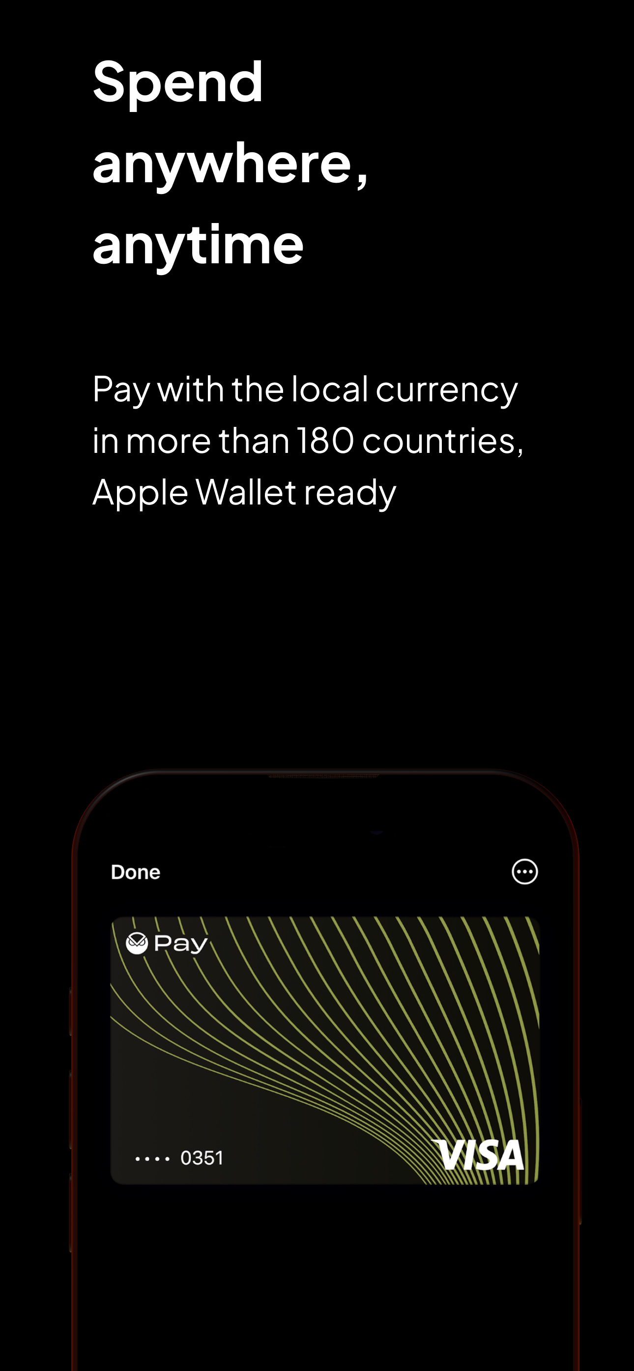 planB global account with Apple Pay Visa spending worldwide